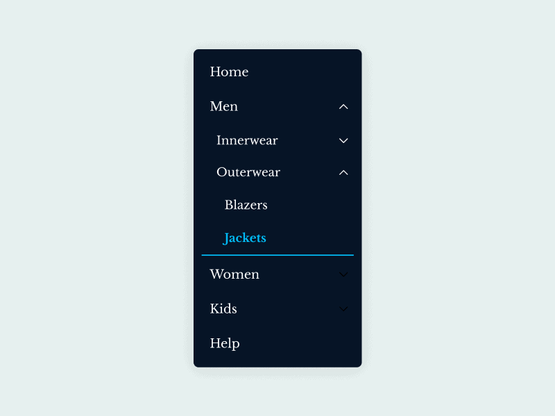 ue accordion menu